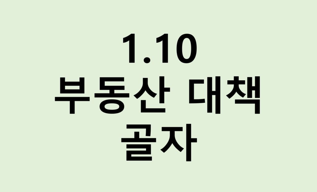 1.10 부동산대책