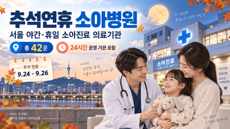 2026 추석연휴 소아병원 서울 야간휴일 소아진료 의료기관